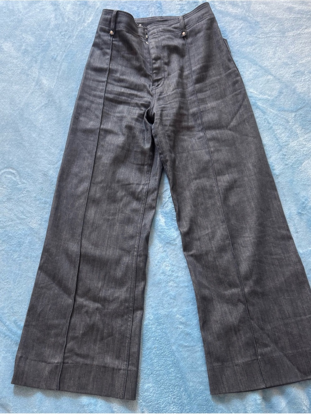 Zara High-Rise Wide Leg Jeans in Dark Gray